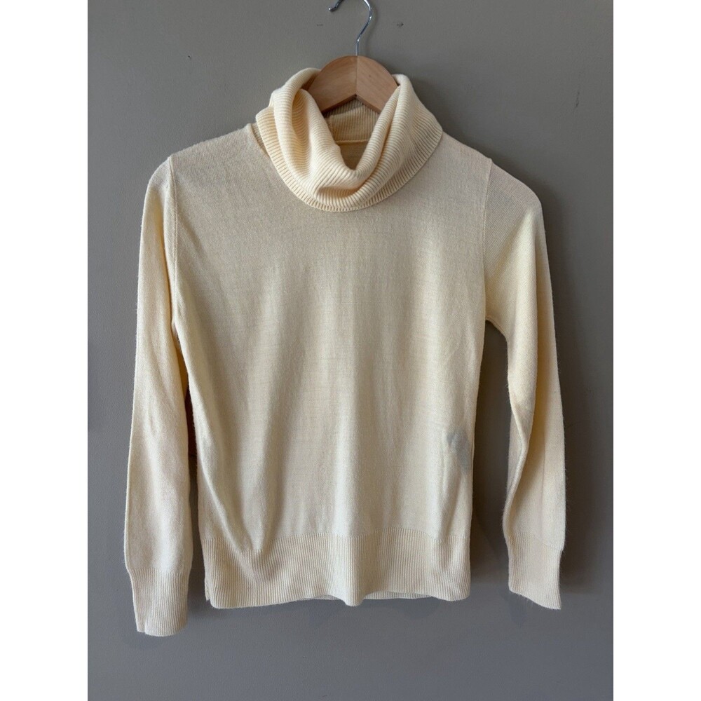 Vintage Gotham Butter Yellow Turtleneck Sweater Fine Knit Pullover XS/S